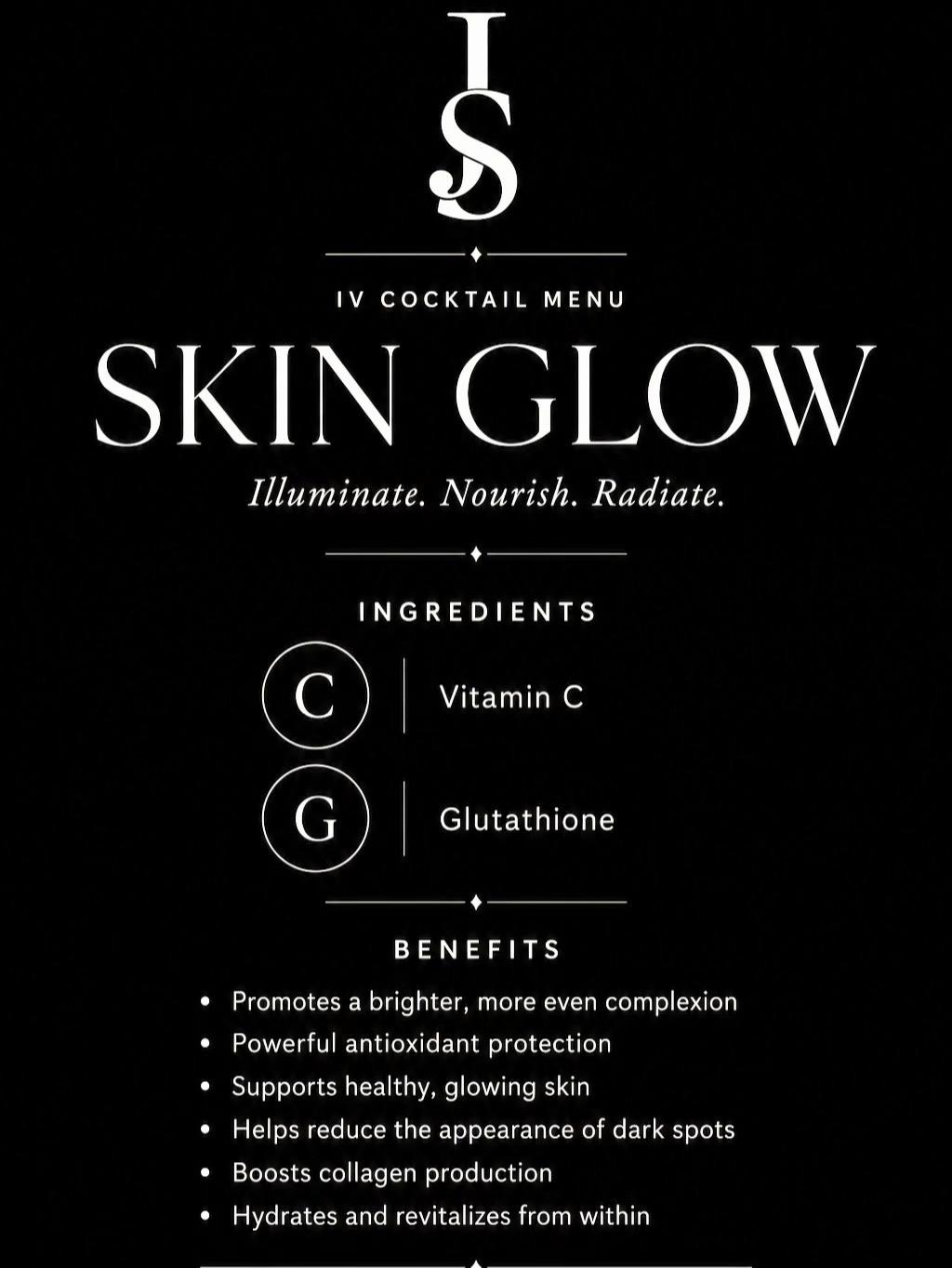 Skin Glow IV cocktail menu